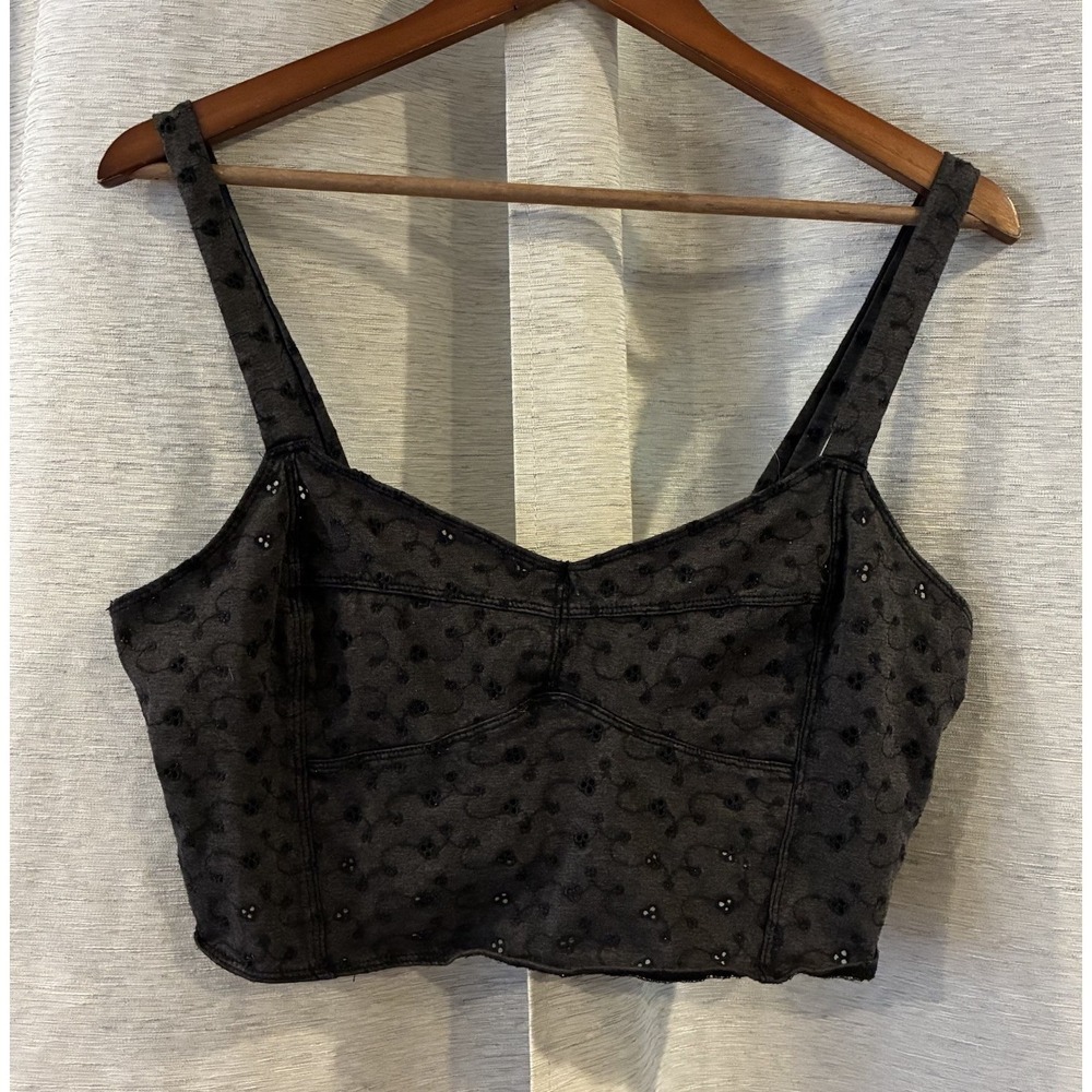 Roxy Grey/Black Floral Bralette Size Large Skate‎ Grunge Festival